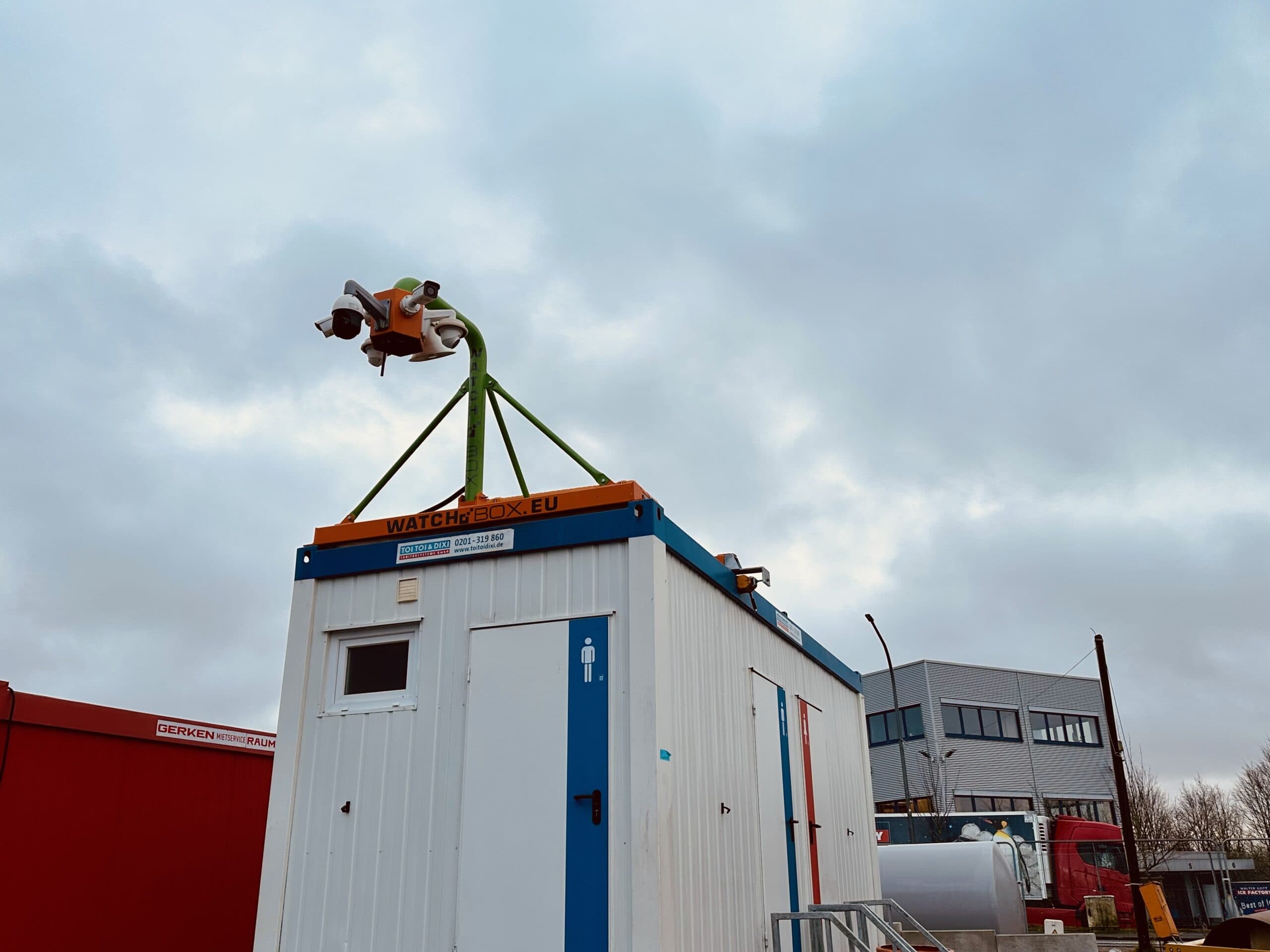 WatchBox Containeranlage überwacht eine Baustelle